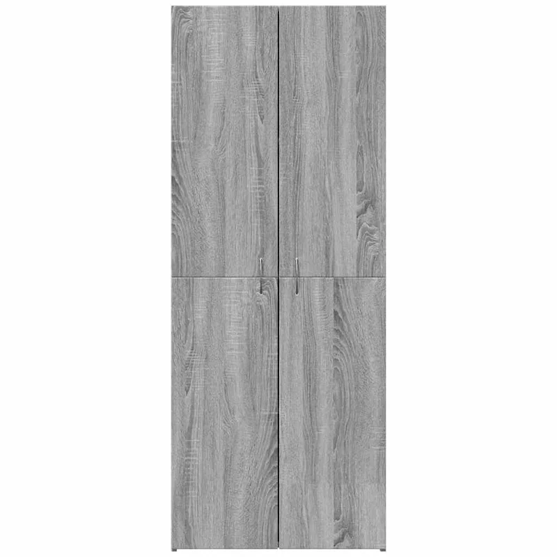 Aktenschrank Grau Sonoma aus Holzwerkstoff 60x32x153 cm mit 4 Fächern für Büro und Homeoffice, Büroschrank zur Archivierung von Dokumenten und Ordnern