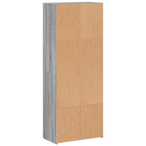 Aktenschrank Grau Sonoma aus Holzwerkstoff 60x32x153 cm mit 4 Fächern für Büro und Homeoffice, Büroschrank zur Archivierung von Dokumenten und Ordnern