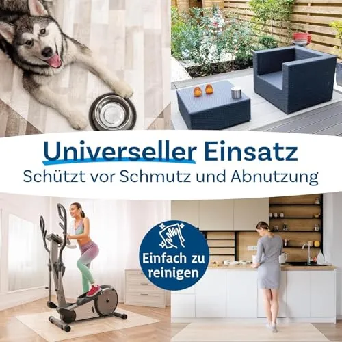 KARAT Bodenschutzmatte für Hartböden - 114 x 200 cm, milchweiß - Fußbodenschutz Bürostuhl Schutzmatte für Parkett Laminat Bodenmatte aus Polypropylen (Revolution)