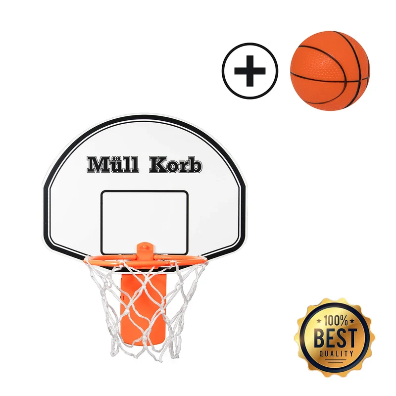 KrockaZone. Mini Basketballkorb für den Mülleimer Papierkorb mit kleinem Ball - Spaß fürs Zimmer, Tür, Büro, Zuhause, Kinder, Sport, Spielzeug