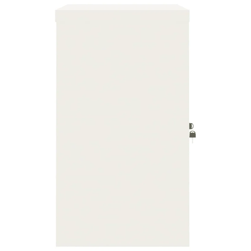 Aktenschrank, Büroschrank abschließbar mit 2 Türen und 1 Einlegeböden, Allzweckschrank Mehrzweckschrank aus Stahl für Home-Office, Weiß 90x40x70 cm
