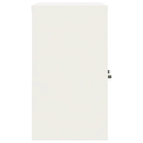 Aktenschrank, Büroschrank abschließbar mit 2 Türen und 1 Einlegeböden, Allzweckschrank Mehrzweckschrank aus Stahl für Home-Office, Weiß 90x40x70 cm