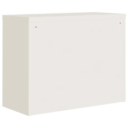 Aktenschrank, Büroschrank abschließbar mit 2 Türen und 1 Einlegeböden, Allzweckschrank Mehrzweckschrank aus Stahl für Home-Office, Weiß 90x40x70 cm