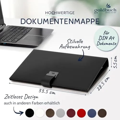 goldbuch 53523 Dokumentenmappe DIN A4 Bologna, Mappe 27,5 x 34 x 4,5 cm