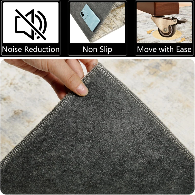 Famibay Bodenschutzmatte Bürostuhl 90x120cm Home Bürostuhl Unterlage Beige Braun Kratzfest Schreibtischstuhl Unterlage für Hartboden Parkett Vinylboden Hohe Dichte rutschfeste Waschbar