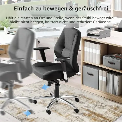 Famibay Bodenschutzmatte Bürostuhl 90x120cm Home Bürostuhl Unterlage Beige Braun Kratzfest Schreibtischstuhl Unterlage für Hartboden Parkett Vinylboden Hohe Dichte rutschfeste Waschbar