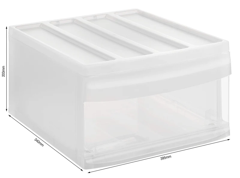 Rotho Systemix Aufbewahrungsbox Stapelbox mit Schublade PP Transparent