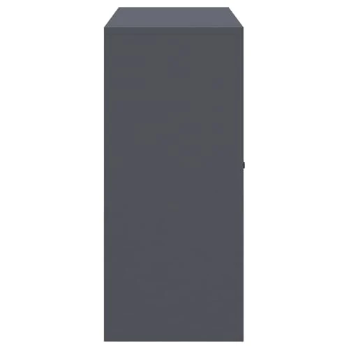 Aufbewahrungsschrank Anthrazit aus Stahl 90 x 40 x 90 cm mit abschließbaren Türen, vielseitiger Büroschrank für Homeoffice und Arbeitszimmer