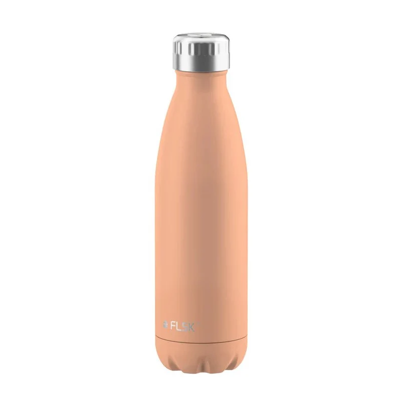 FLSK Trinkflasche aus Edelstahl, peach, 500ml, 25,5cm hoch