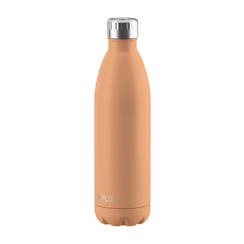 FLSK Trinkflasche aus Edelstahl, peach, 750ml, 28,6cm hoch