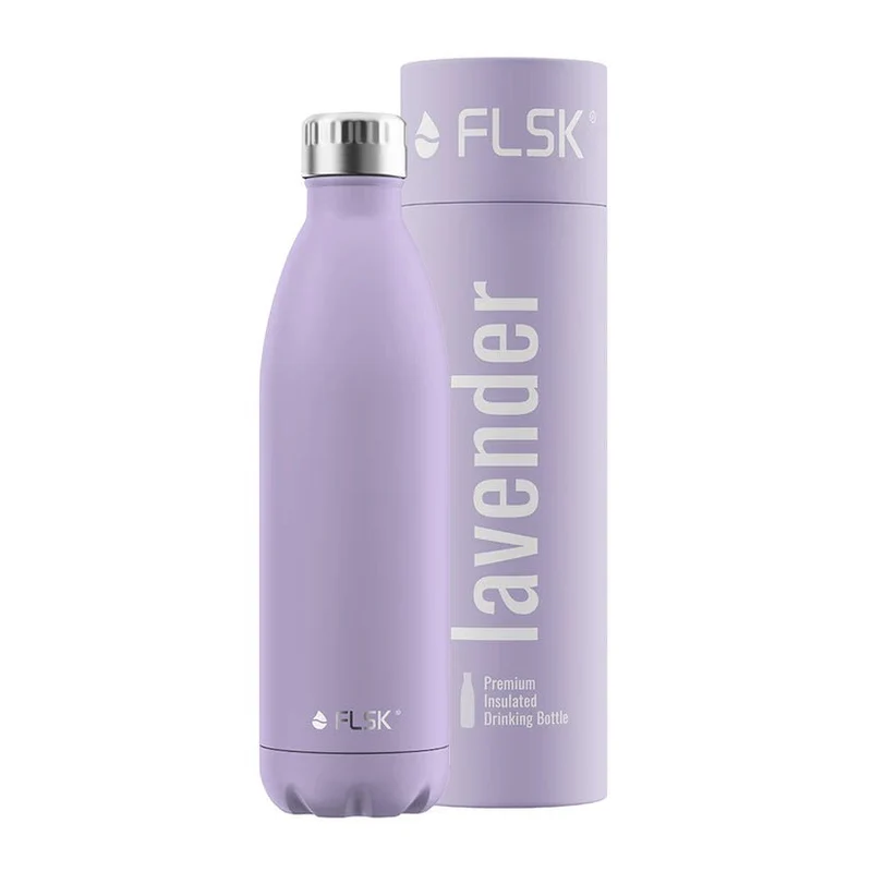 FLSK Trinkflasche aus Edelstahl, lavender, 750ml, 28,6cm hoch