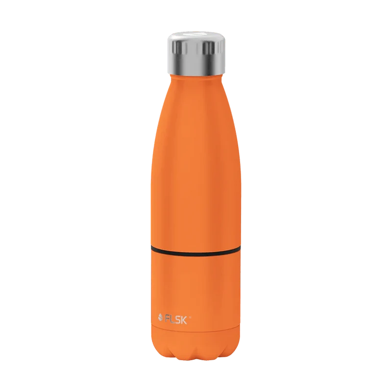 FLSK Trinkflasche mit Becher, orange, 700ml, 28,8cm hoch