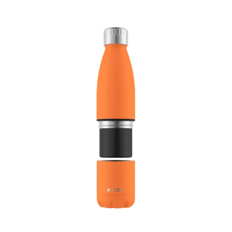 FLSK Trinkflasche mit Becher, orange, 700ml, 28,8cm hoch