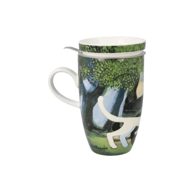 Rosina Wachtmeister - Una passeggiata nel verde, Goebel, Teetasse mit Deckel und Sieb, 2024