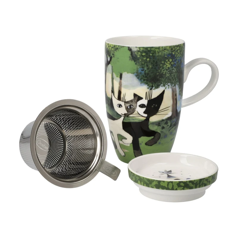 Rosina Wachtmeister - Una passeggiata nel verde, Goebel, Teetasse mit Deckel und Sieb, 2024