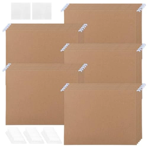 25 Stück Hängeregister A4 Hängemappen Kraftpapier Rot