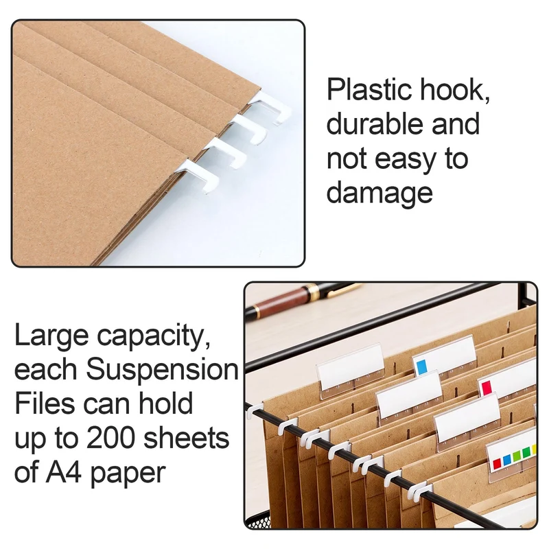 25 Stück Hängeregister A4 Hängemappen Kraftpapier Rot