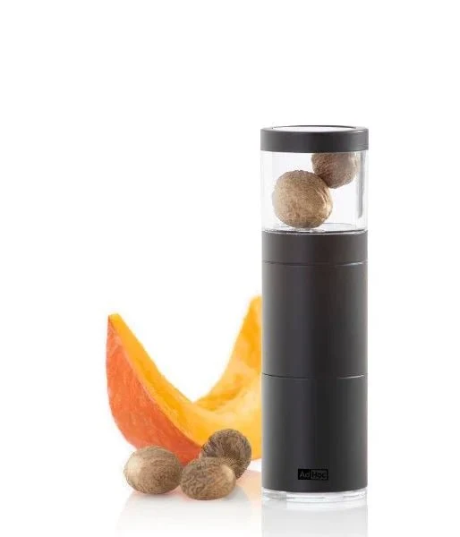 AdHoc, Geschenkset Muskatmühle Muskatino black mit 3 Stck. edle Muskatmühle
