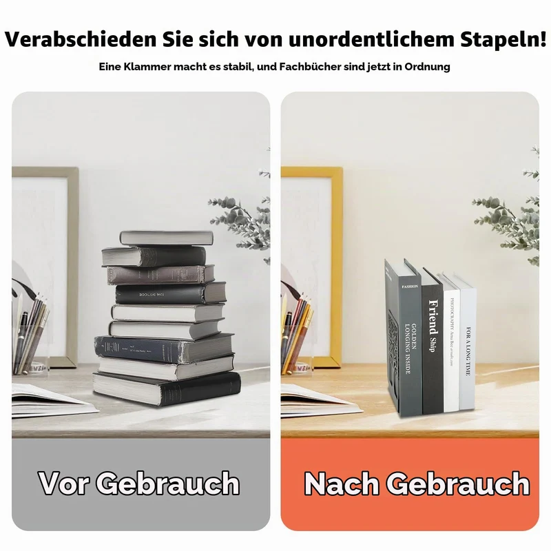 6 Stück Buchstützen Metall - Buchstütze Schwarz mit Muster der Form des Lebensbaums, Bücherhalter für Büro Schule Zuhause Bibliothek (18x12x8cm)