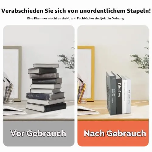 6 Stück Buchstützen Metall - Buchstütze Schwarz mit Muster der Form des Lebensbaums, Bücherhalter für Büro Schule Zuhause Bibliothek (18x12x8cm)