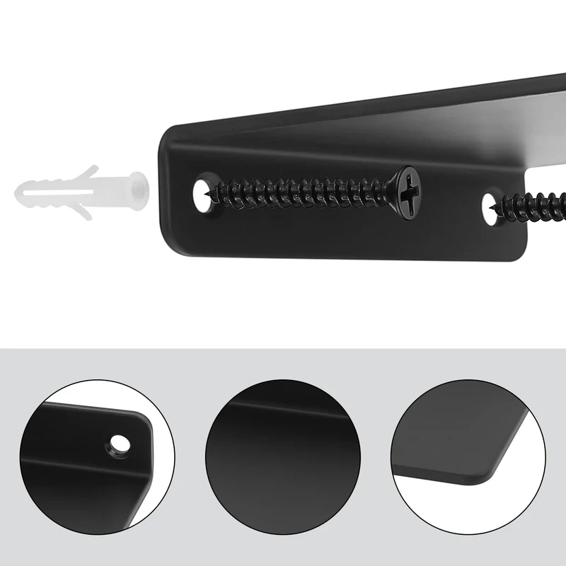 2 STK Kleine Wandregal schwarz, Mini Regal Wand, schwarz Schweberegale für Wände, Regalbrett schwarz Regal kinderzimmer, Bücherregal Dekoration wandboard für Küche Badezimmer Wohnzimmer, 11x10x2,3 cm