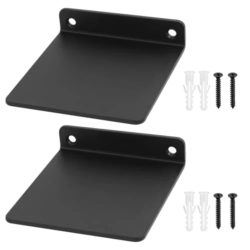 2 STK Kleine Wandregal schwarz, Mini Regal Wand, schwarz Schweberegale für Wände, Regalbrett schwarz Regal kinderzimmer, Bücherregal Dekoration wandboard für Küche Badezimmer Wohnzimmer, 11x10x2,3 cm