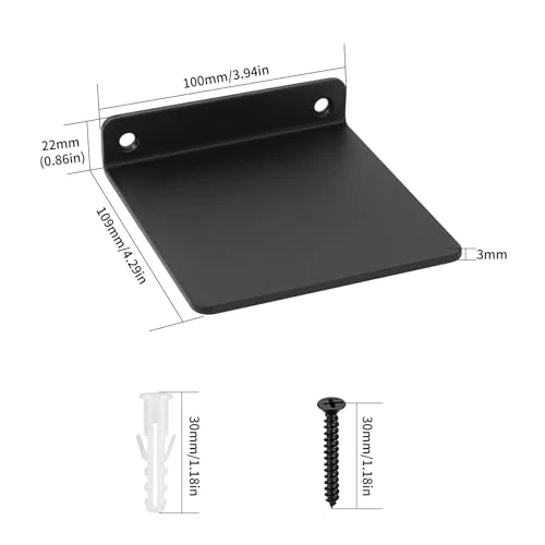 2 STK Kleine Wandregal schwarz, Mini Regal Wand, schwarz Schweberegale für Wände, Regalbrett schwarz Regal kinderzimmer, Bücherregal Dekoration wandboard für Küche Badezimmer Wohnzimmer, 11x10x2,3 cm