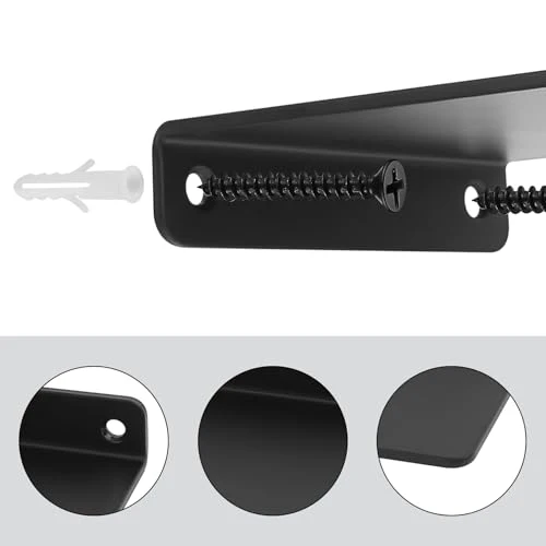 2 STK Kleine Wandregal schwarz, Mini Regal Wand, schwarz Schweberegale für Wände, Regalbrett schwarz Regal kinderzimmer, Bücherregal Dekoration wandboard für Küche Badezimmer Wohnzimmer, 11x10x2,3 cm