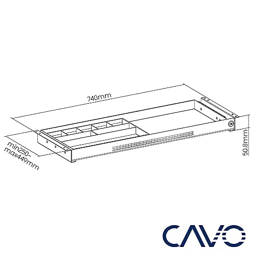 CAVO Dokumentenschublade abschließbar aus Stahl 740 x 250 mm