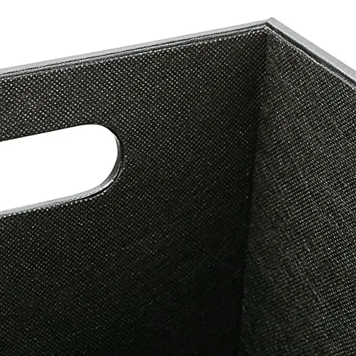 KINGFOM™ Klassisch Leder Papierkorb für Büro/Badezimmer/küche/Schlafzimmer (Platz-Schwarz)