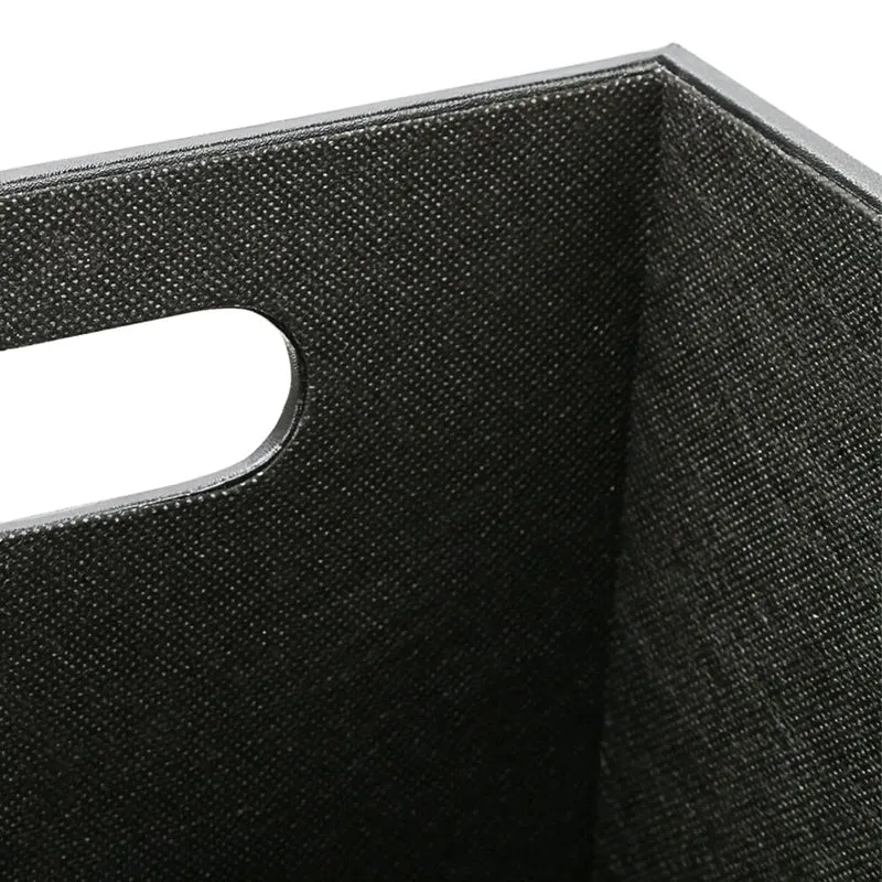 KINGFOM™ Klassisch Leder Papierkorb für Büro/Badezimmer/küche/Schlafzimmer (Platz-Schwarz)