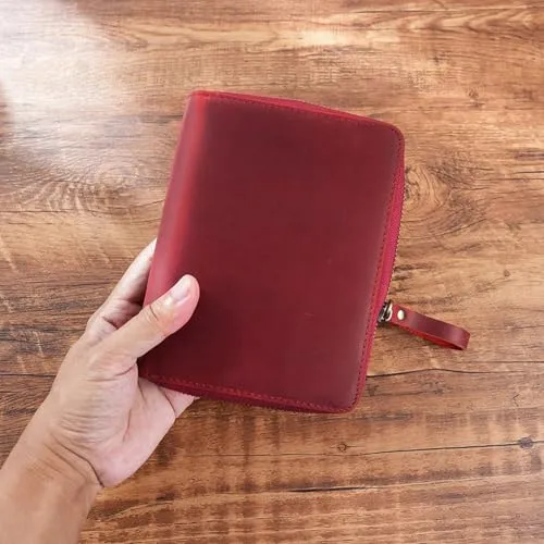 Vintage Lederhüllen Mit Reißverschluss Für 8 9 X 14 Cm Große Taschen Notizbücher Kleine Notizblöcke Leder Tagebuch Schutzhülle Notizblock Mit Reißverschluss