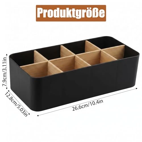 Schreibtisch Organizer mit 8 Fächern, Schwarz