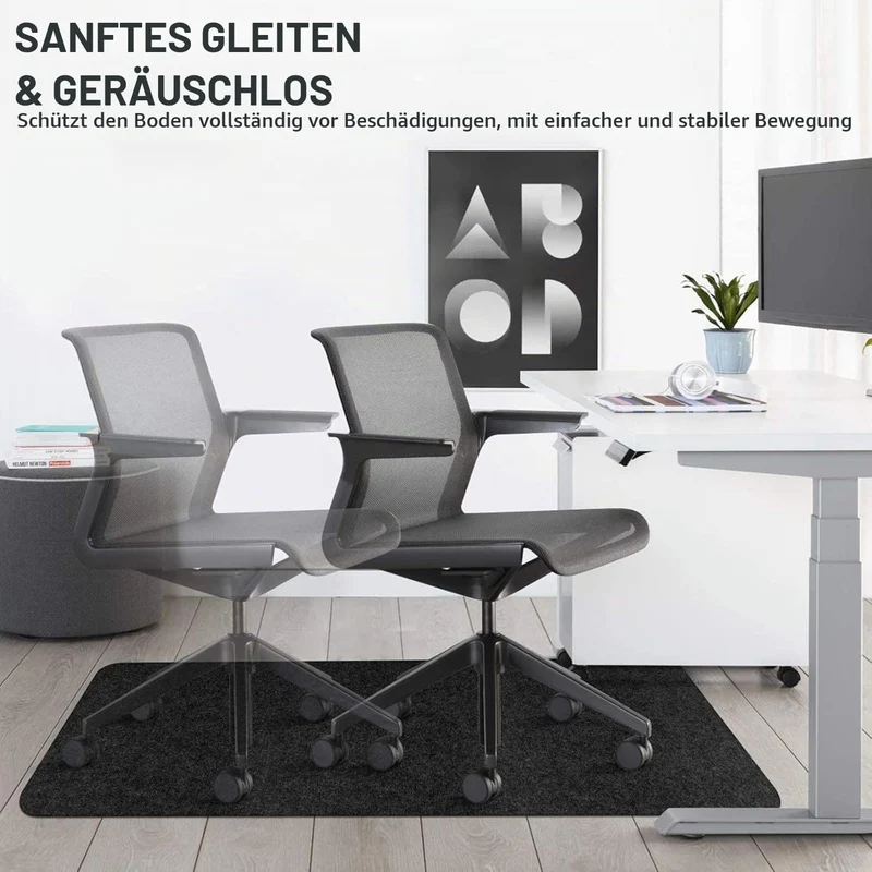 Bürostuhl Unterlage Schreibtischstuhl, 140X90cm Bodenschutzmatte Bürostuhl Teppich Unterlage, Kratzfest Bodenmatte Stuhlunterlage, Schreibtischstuhl Unterlage für Parkett und Hartböden
