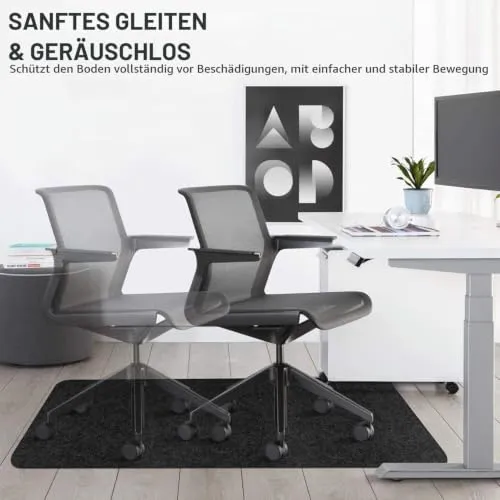 Bürostuhl Unterlage Schreibtischstuhl, 140X90cm Bodenschutzmatte Bürostuhl Teppich Unterlage, Kratzfest Bodenmatte Stuhlunterlage, Schreibtischstuhl Unterlage für Parkett und Hartböden
