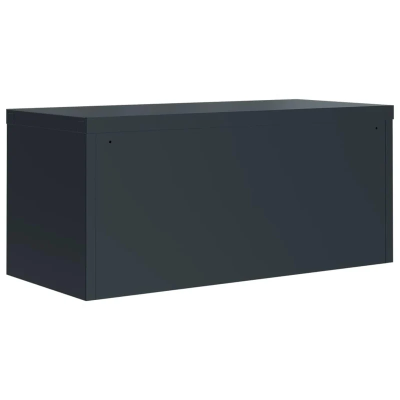Aktenschrank Anthrazit aus pulverbeschichtetem Stahl 90x40x40 cm abschließbar mit 2 Schlüsseln Büroschrank für Dokumente Ordner und Hängeregister im Arbeitszimmer oder Homeoffice