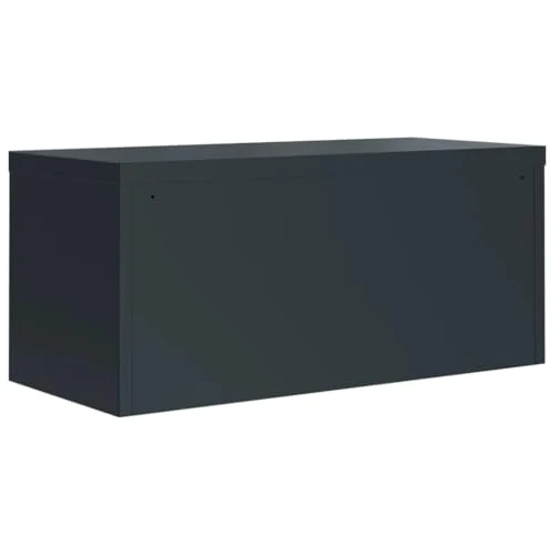 Aktenschrank Anthrazit aus pulverbeschichtetem Stahl 90x40x40 cm abschließbar mit 2 Schlüsseln Büroschrank für Dokumente Ordner und Hängeregister im Arbeitszimmer oder Homeoffice