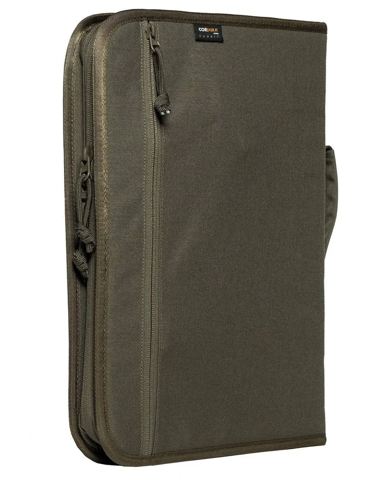 Tasmanian Tiger TT File Server MKII Din A4 Ringordner Schreibmappe, Organizer Dokumenten-Tasche mit integr. Ringordner & Klemmbrett (Oliv)