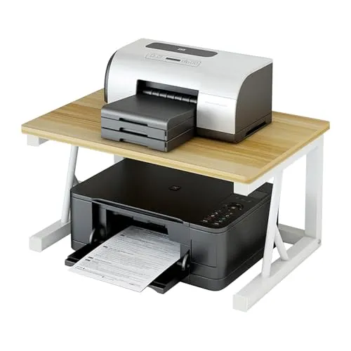 Druckerständer Schreibtisch Holz,2-Etagen Schreibtisch Drucker Regal