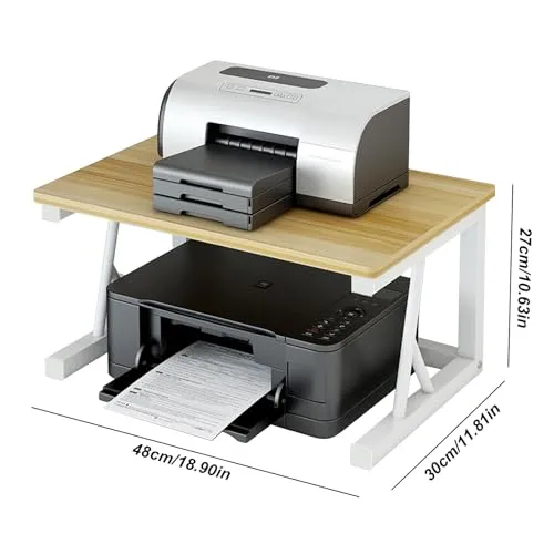 Druckerständer Schreibtisch Holz,2-Etagen Schreibtisch Drucker Regal