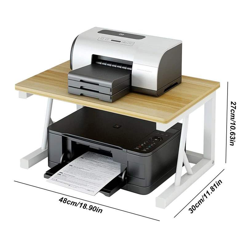 Druckerständer Schreibtisch Holz,2-Etagen Schreibtisch Drucker Regal
