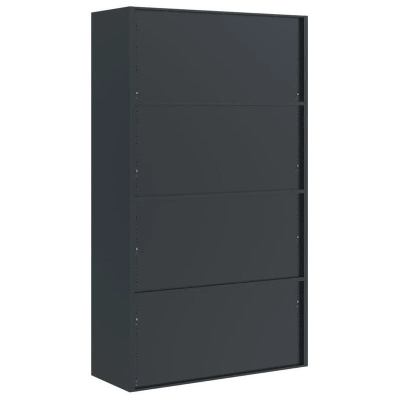 Aktenschrank Anthrazit aus pulverbeschichtetem Stahl 105x40x180 cm mit 4 Fachböden abschließbar Stauraum für Büro und Homeoffice sichere Aufbewahrung von Dokumenten und Ordnern