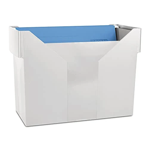 DONAU 7421001-13 Hängemappenbox Hängeregister aus Bruchsicherem Kunststoff/ Praktische File Box für Ordner Mappen A4/ Farbe: Grau
