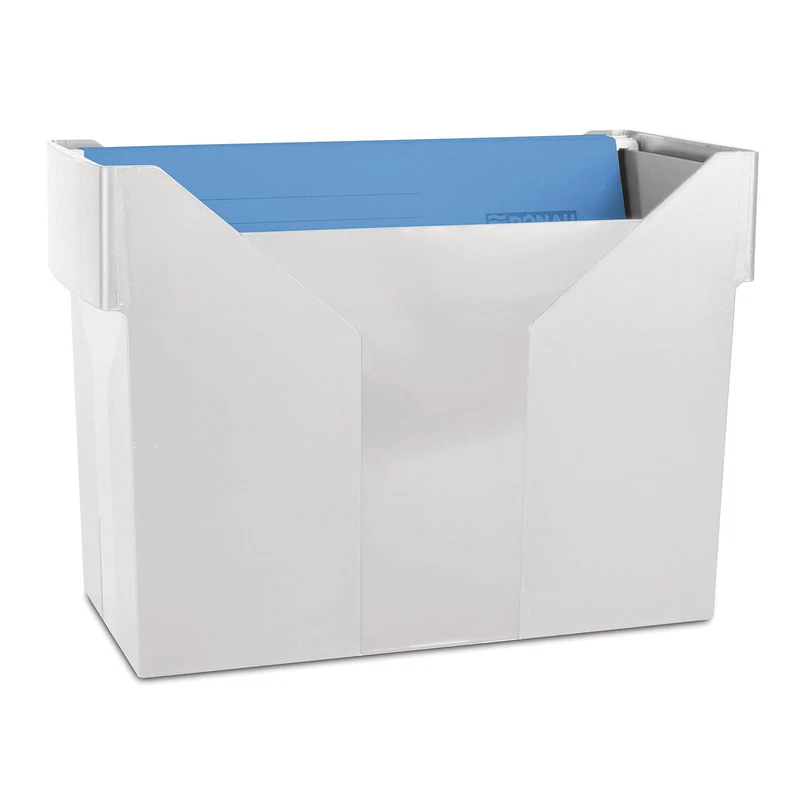 DONAU 7421001-13 Hängemappenbox Hängeregister aus Bruchsicherem Kunststoff/ Praktische File Box für Ordner Mappen A4/ Farbe: Grau