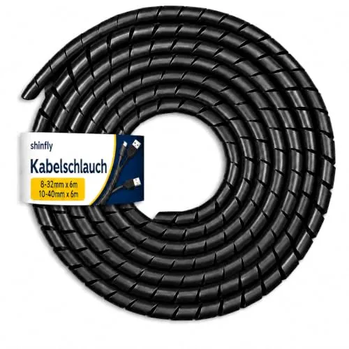 shinfly 2×6 m Kabelschlauch, Kabelschutzschlauch 8-32mm (6m), 10-40mm (6m)