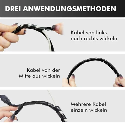 shinfly 2×6 m Kabelschlauch, Kabelschutzschlauch 8-32mm (6m), 10-40mm (6m)