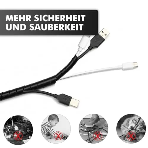 shinfly 2×6 m Kabelschlauch, Kabelschutzschlauch 8-32mm (6m), 10-40mm (6m)