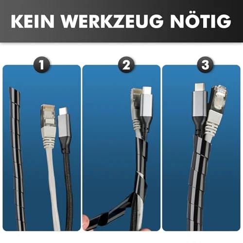 shinfly 2×6 m Kabelschlauch, Kabelschutzschlauch 8-32mm (6m), 10-40mm (6m)