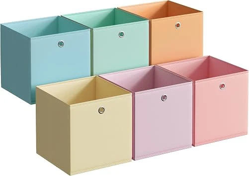 SONGMICS Aufbewahrungsbox, 6er Set, Stoffbox, 30 x 30 x 30 cm