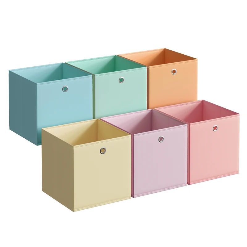 SONGMICS Aufbewahrungsbox, 6er Set, Stoffbox, 30 x 30 x 30 cm